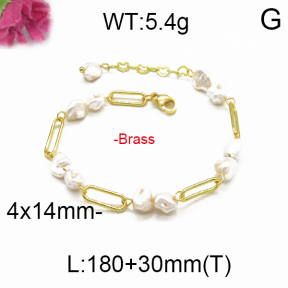 Brass Beads Bracelet F5B300021biib-J123