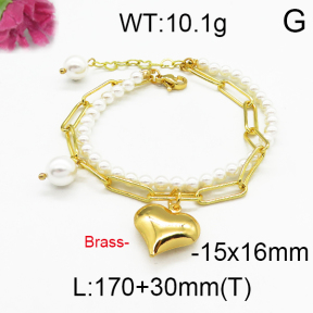 Brass Beads Bracelet F5B300028biib-J123
