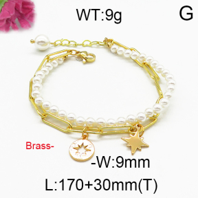 Brass Beads Bracelet F5B300029vhmv-J123