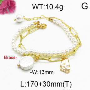 Brass Beads Bracelet F5B300032vhmv-J123