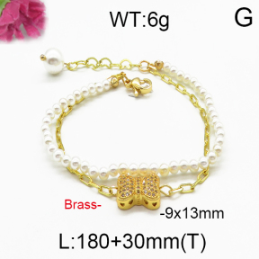 Brass Beads Bracelet F5B300037vhkb-J123