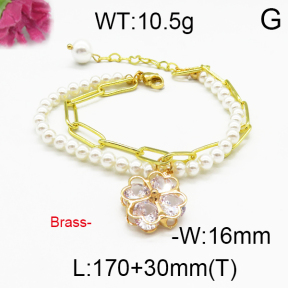 Brass Beads Bracelet F5B300043vhmv-J123