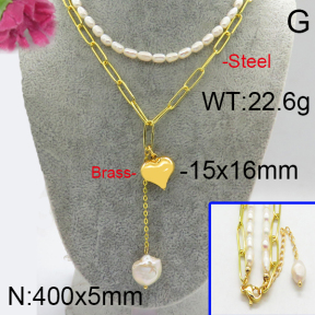 Brass Necklaces F5N300006bnbb-J123