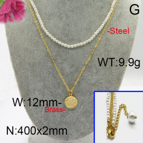 Brass Necklaces F5N300008aija-J123