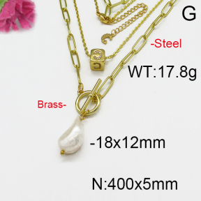 Brass Necklaces F5N300009ajvb-J123