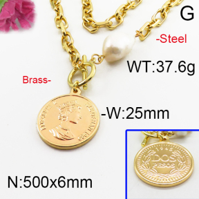 Brass Necklaces F5N300010aima-J123
