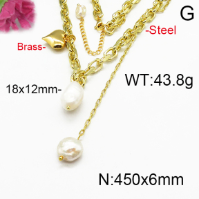 Brass Necklaces F5N300011ajvb-J123
