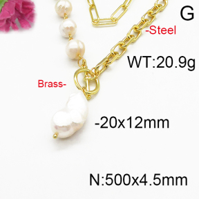 Brass Necklaces F5N300013aima-J123