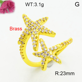 Fashion Brass Ring  F3R400683vbmb-L002