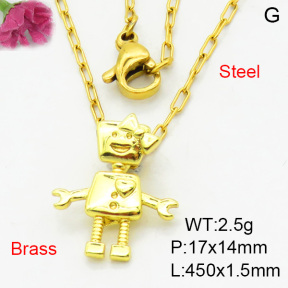 Fashion Brass Necklace  F3N200124vaia-L002