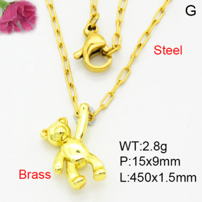 Fashion Brass Necklace  F3N200125vaia-L002