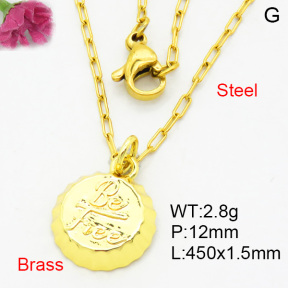 Fashion Brass Necklace  F3N200126vaia-L002