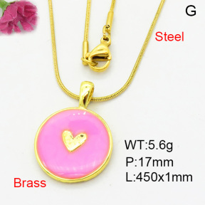 Fashion Brass Necklace  F3N300417vail-L002