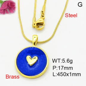Fashion Brass Necklace  F3N300419vail-L002