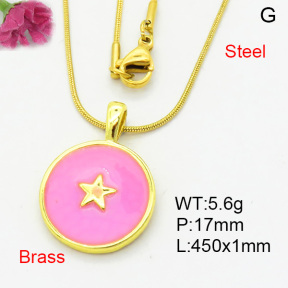 Fashion Brass Necklace  F3N300421vail-L002