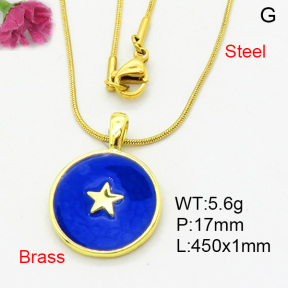 Fashion Brass Necklace  F3N300423vail-L002