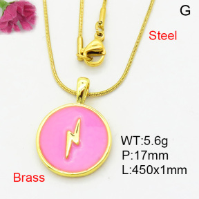Fashion Brass Necklace  F3N300425vail-L002