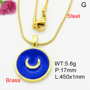 Fashion Brass Necklace  F3N300431vail-L002