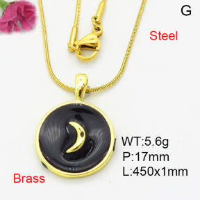 Fashion Brass Necklace  F3N300434vail-L002