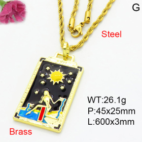Fashion Brass Necklace  F3N300442vbnb-L002