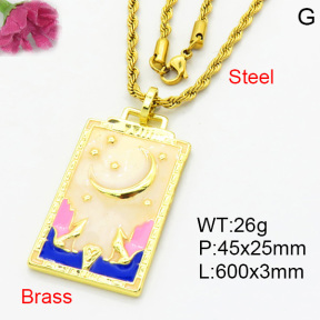 Fashion Brass Necklace  F3N300443vbnb-L002