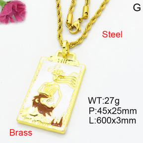 Fashion Brass Necklace  F3N300444vbnb-L002