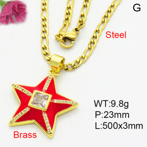 Fashion Brass Necklace  F3N403892aakl-L002