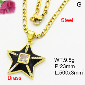 Fashion Brass Necklace  F3N403893aakl-L002
