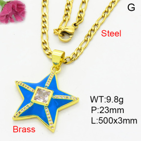Fashion Brass Necklace  F3N403894aakl-L002