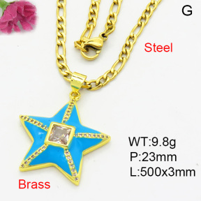 Fashion Brass Necklace  F3N403895aakl-L002