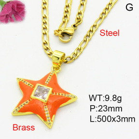 Fashion Brass Necklace  F3N403897aakl-L002