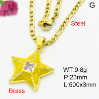 Fashion Brass Necklace  F3N403898aakl-L002