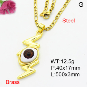 Fashion Brass Necklace  F3N403904aajl-L002