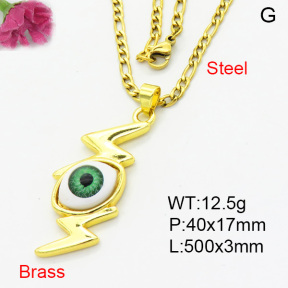 Fashion Brass Necklace  F3N403905aajl-L002