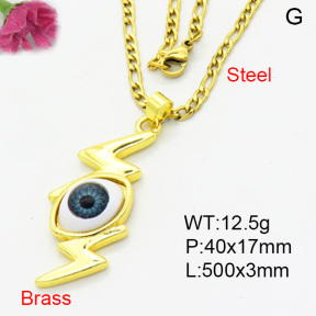 Fashion Brass Necklace  F3N403907aajl-L002