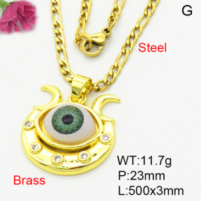 Fashion Brass Necklace  F3N403908baka-L002