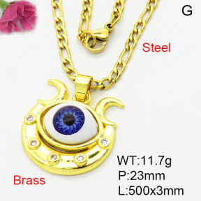 Fashion Brass Necklace  F3N403909baka-L002