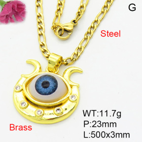 Fashion Brass Necklace  F3N403910baka-L002