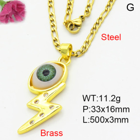 Fashion Brass Necklace  F3N403912baka-L002