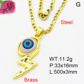 Fashion Brass Necklace  F3N403913baka-L002
