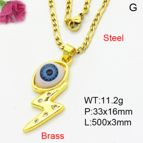 Fashion Brass Necklace  F3N403914baka-L002
