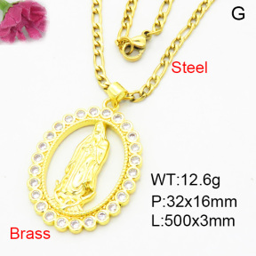 Fashion Brass Necklace  F3N403916ablb-L002