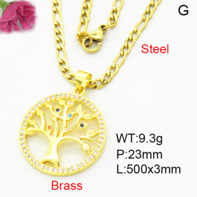 Fashion Brass Necklace  F3N403919aakl-L002