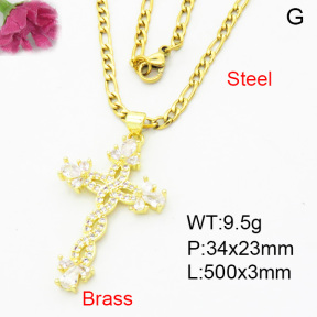 Fashion Brass Necklace  F3N403920vbll-L002