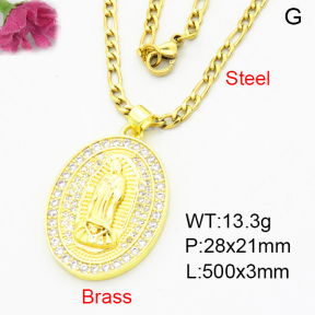 Fashion Brass Necklace  F3N403921vbmb-L002