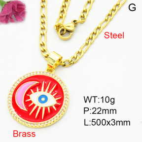 Fashion Brass Necklace  F3N403922baka-L002
