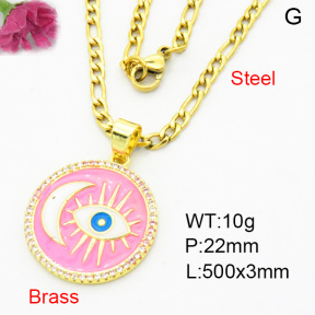 Fashion Brass Necklace  F3N403923baka-L002