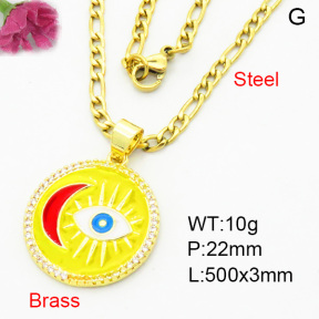 Fashion Brass Necklace  F3N403924baka-L002
