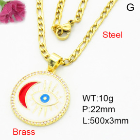 Fashion Brass Necklace  F3N403925baka-L002