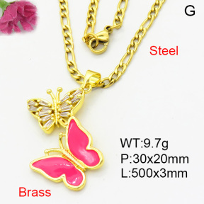 Fashion Brass Necklace  F3N403926aakl-L002